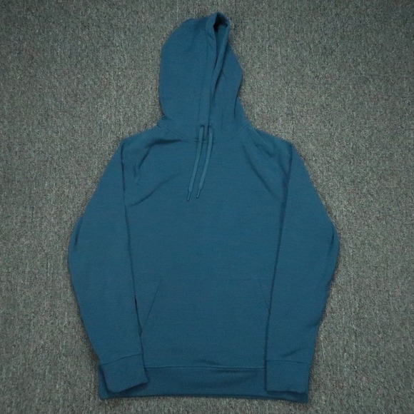 Ten Thousand Hoodie Men Large Blue Merino Tech Pullover Pockets Performance
